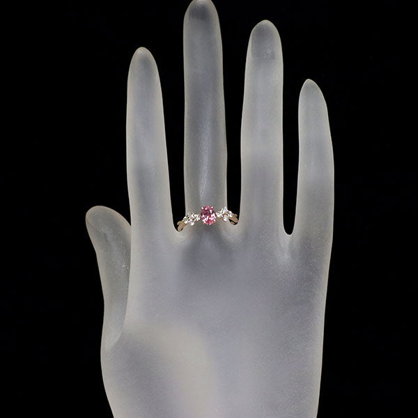 K18PG Pink Sapphire Diamond Ring 0.796ct D0.30ct