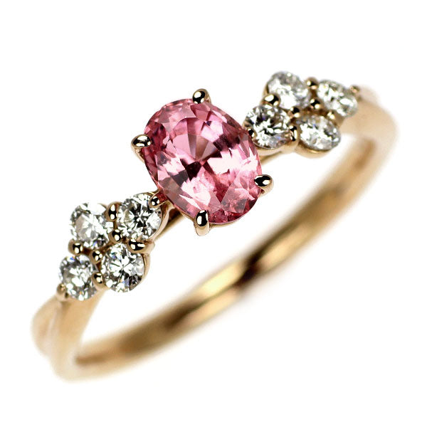 K18PG Pink Sapphire Diamond Ring 0.796ct D0.30ct