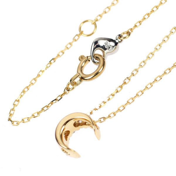 セイレーンアズーロ K18YG/WG ダイヤモンド ペンダントネックレス 0.07ct 月