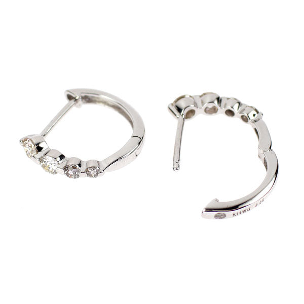 K14WG ダイヤモンド ピアス 0.50ct フープ
