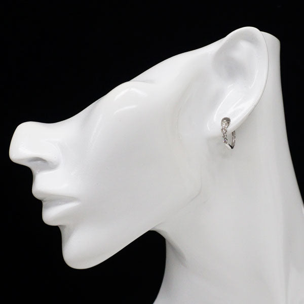 K14WG ダイヤモンド ピアス 0.50ct フープ