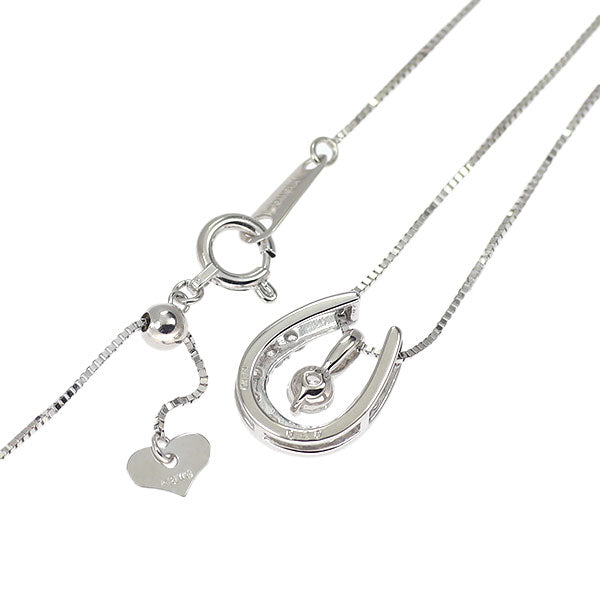 K18WG Diamond pendant necklace 0.10ct D0.20ct 3way Separate horseshoe