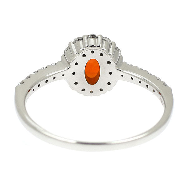 Pt900 着色オパール ダイヤモンド リング 0.39ct D0.31ct