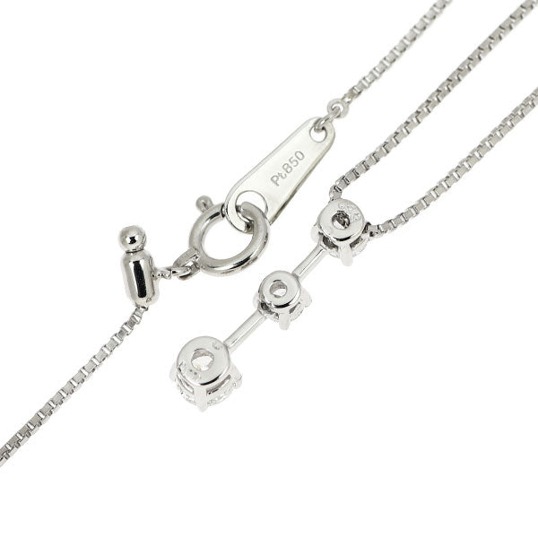 Monikkendam Pt900/ Pt850 Diamond Pendant Necklace 0.49ct Three Stones