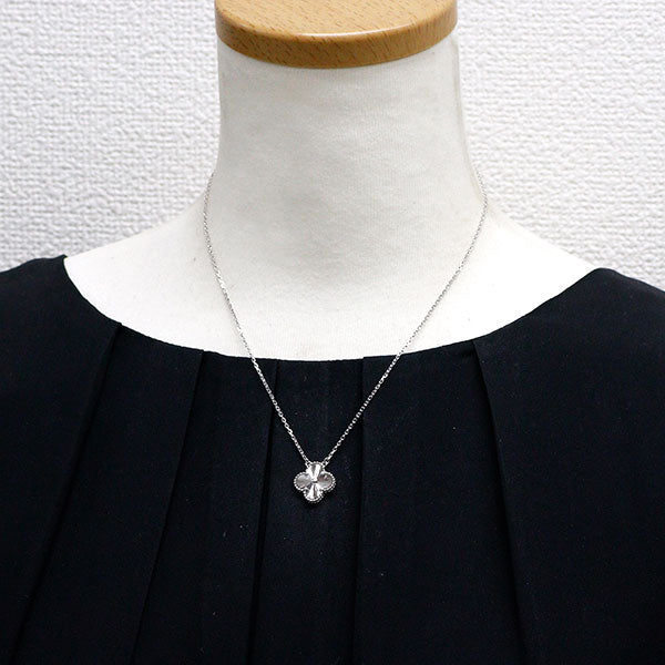 ヴァンクリーフ＆アーペル K18WG ペンダントネックレス ヴィンテージアルハンブラ ギヨシェ 《セルビー銀座店》【中古】