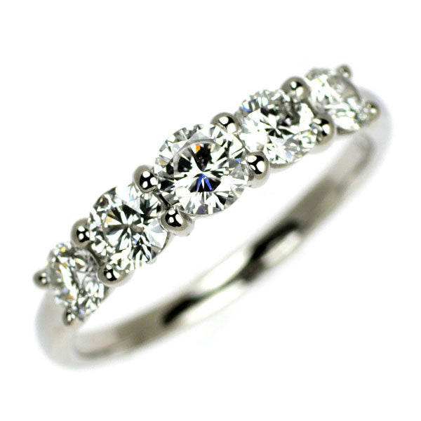 Pt900 ダイヤモンド リング 0.85ct 一文字