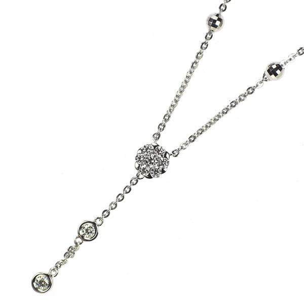 コロネット K18WG ダイヤモンド ペンダントネックレス 0.18ct