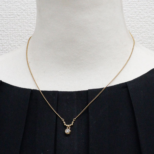 K18YG diamond pendant necklace 0.27ct
