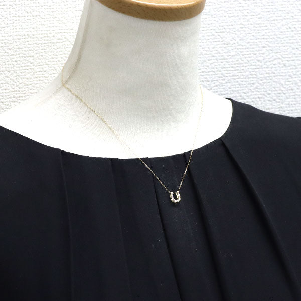 K18YG Diamond Pendant Necklace 0.20ct Horseshoe Horseshoe