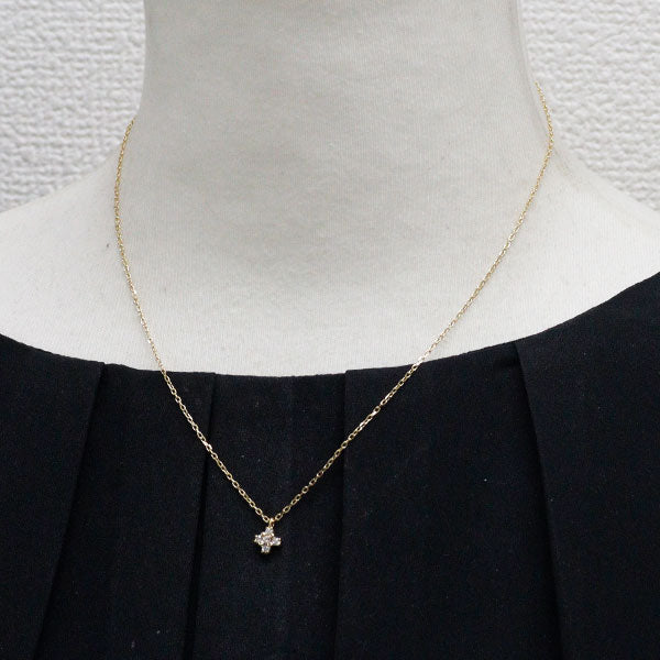 ミキモト K18YG ダイヤモンド ペンダントネックレス 0.11ct フラワー