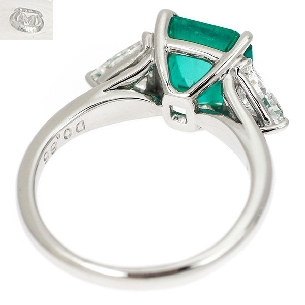 ミキモト Pt900 コロンビア産 minor/マイナー ムゾグリーン/オールドマイン エメラルド ダイヤモンド リング 2.31ct D0.86ct 《セルビー銀座店》【中古】