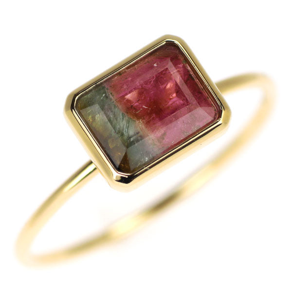 K18YG パーティーカラードトルマリン リング 1.36ct