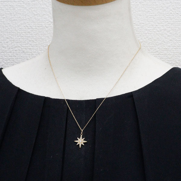 K18YG diamond pendant necklace 0.19ct