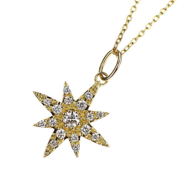 K18YG diamond pendant necklace 0.19ct