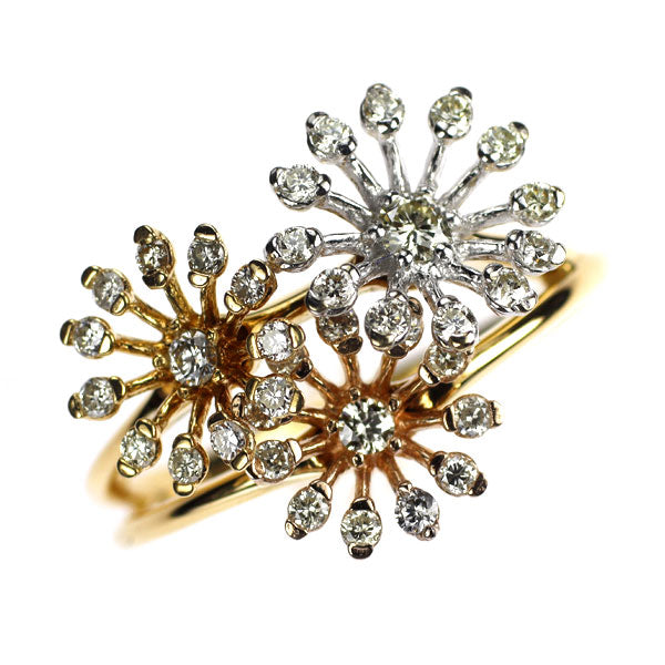 K18YG/WG/PG Diamond Ring 0.50ct Flower