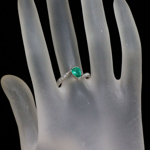 Pt900 エメラルド ダイヤモンド リング 0.67ct D0.10ct