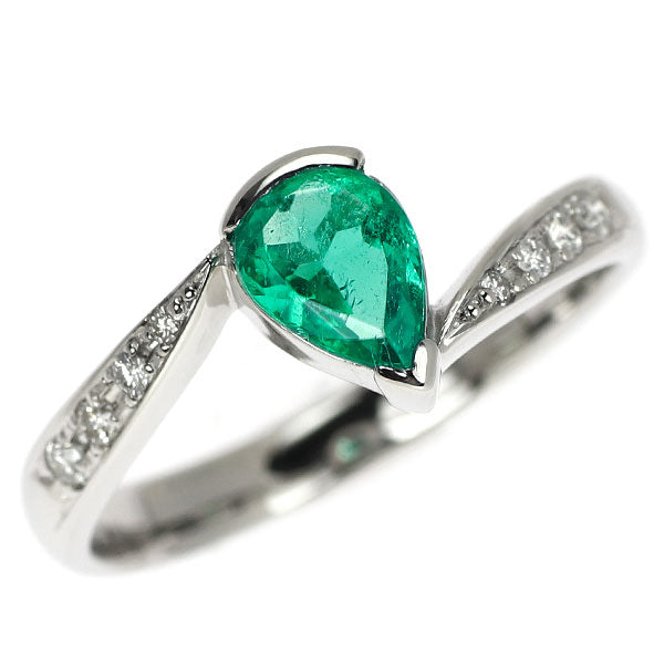 Pt900 エメラルド ダイヤモンド リング 0.67ct D0.10ct