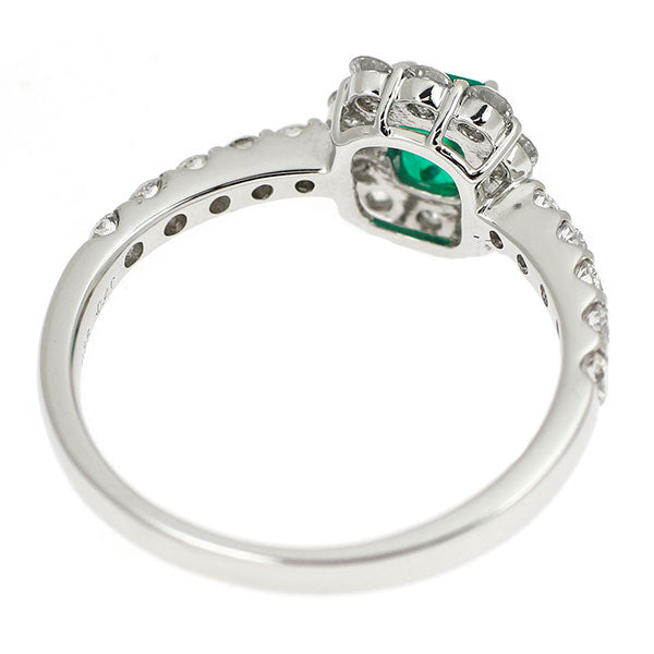 Pt950 エメラルド ダイヤモンド リング 0.35ct D0.46ct