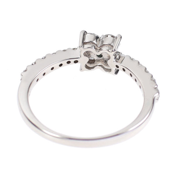 希少 Pt900 パライバトルマリン ダイヤモンド リング 0.03ct D0.50ct フラワー