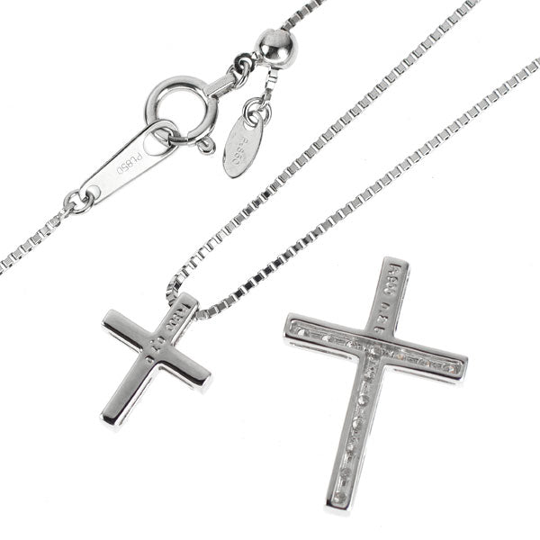 Pt900/ Pt850 ダイヤモンド ペンダントネックレス 0.35ct セパレートクロス 3way