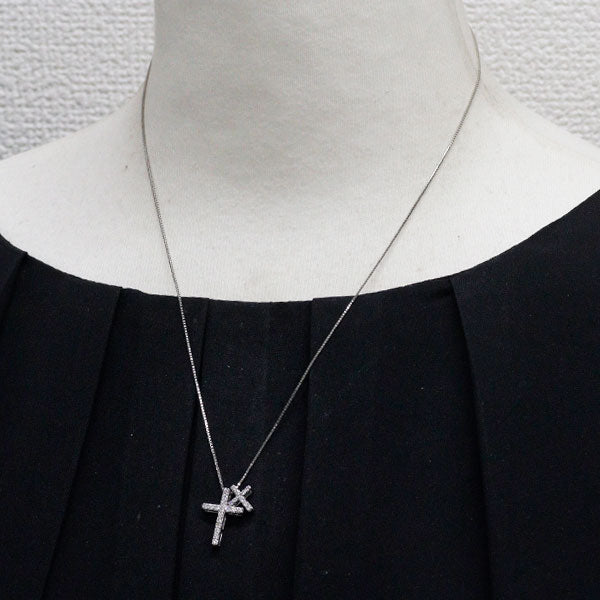 Pt900/ Pt850 ダイヤモンド ペンダントネックレス 0.35ct セパレートクロス 3way