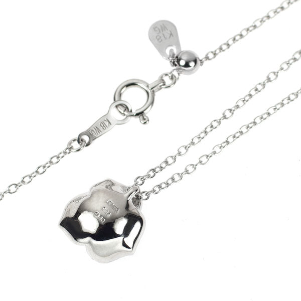 K18WG ブラック/カラーレス ダイヤモンド ペンダントネックレス 0.40ct D0.04ct バラ フラワー