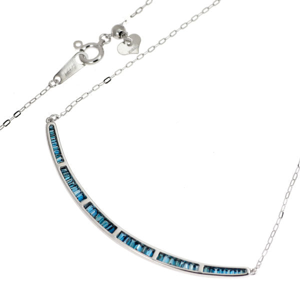 K18WG トリートブルー ダイヤモンド ペンダントネックレス 0.60ct