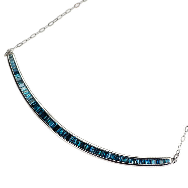 K18WG トリートブルー ダイヤモンド ペンダントネックレス 0.60ct