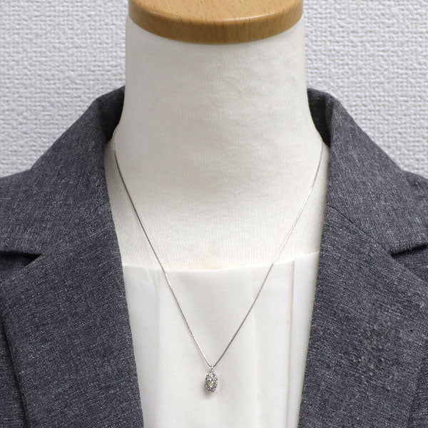 K18WG マーキス ダイヤモンド ペンダントネックレス 0.286ct D0.30ct