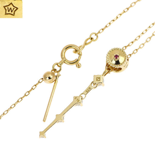 wish upon a star K18YG ダイヤモンド ペンダントネックレス 0.087ct D0.10ct