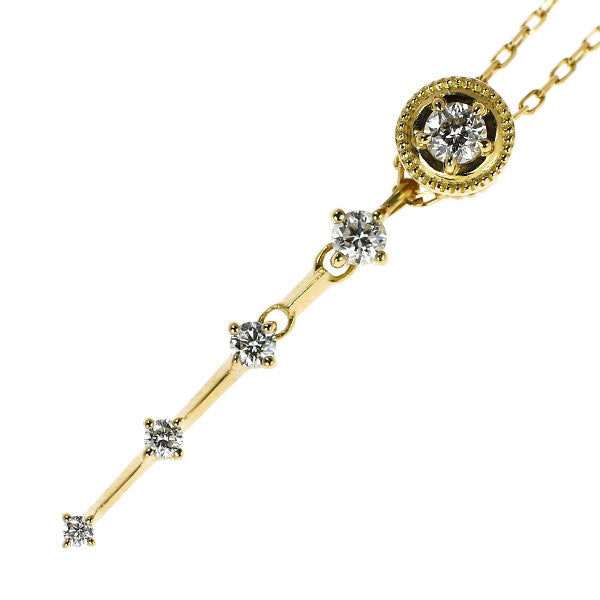 wish upon a star K18YG ダイヤモンド ペンダントネックレス 0.087ct D0.10ct