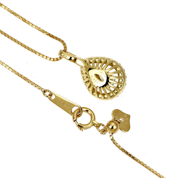 K18YG ペアシェイプ ダイヤモンド ペンダントネックレス 0.192ct D0.27ct