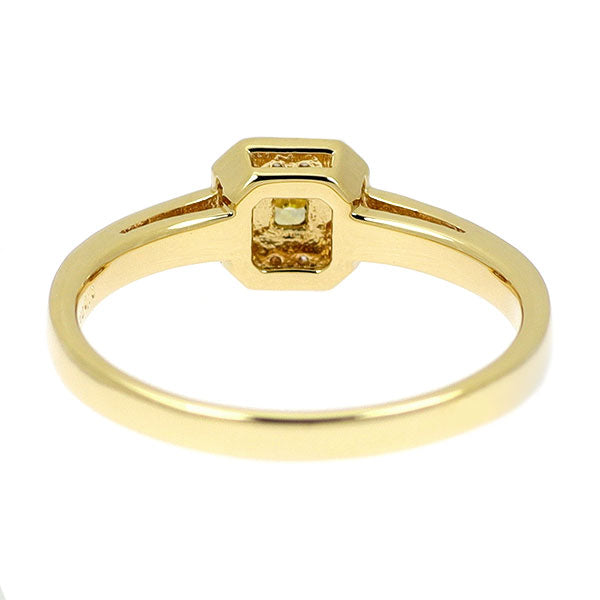 K18YG Natural Yellow Diamond Ring 0.098ct FIY VVS2 D0.10ct
