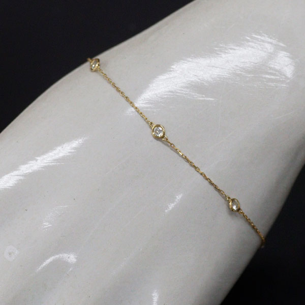 Ahkah K18YG Diamond Bracelet 0.25ct Vivian Couture Station