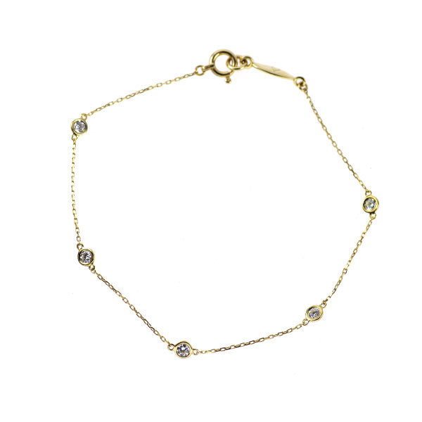 Ahkah K18YG Diamond Bracelet 0.25ct Vivian Couture Station