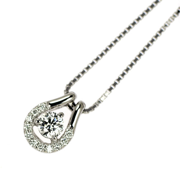 Pt900/ Pt850 ダイヤモンド  ペンダントネックレス 0.150ct D0.04ct