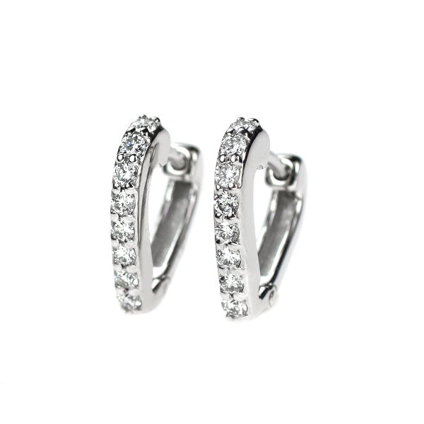 K18WG ダイヤモンド ピアス 0.20ct フープ