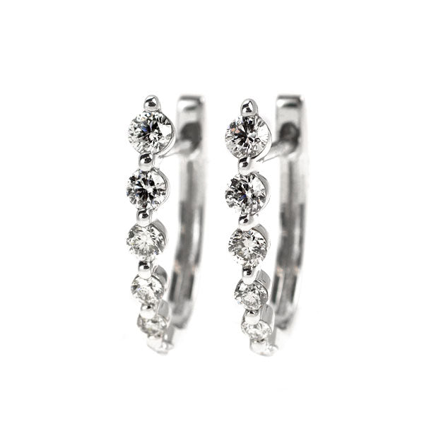 K18WG Diamond Earrings 0.40ct Hoop