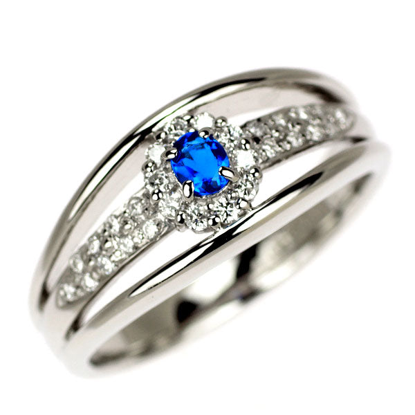 Rare Pt900 Ouinite Diamond Ring 0.08ct D0.15ct