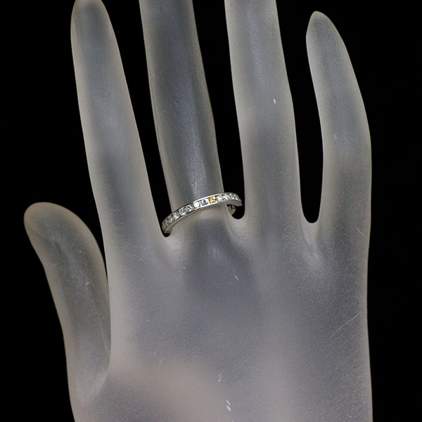 Pt950 Blue Topaz Citrine Diamond Ring D0.60ct Full Eternity