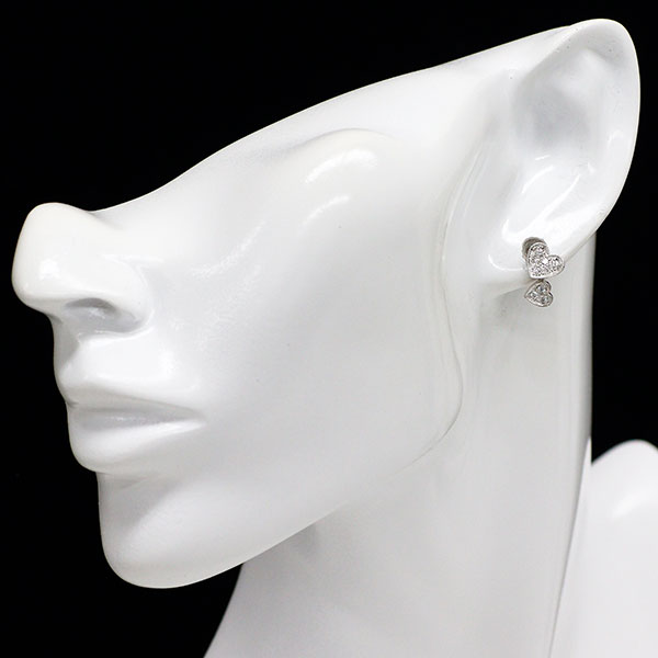 Pt900 ダイヤモンド ピアス 0.26ct ハート