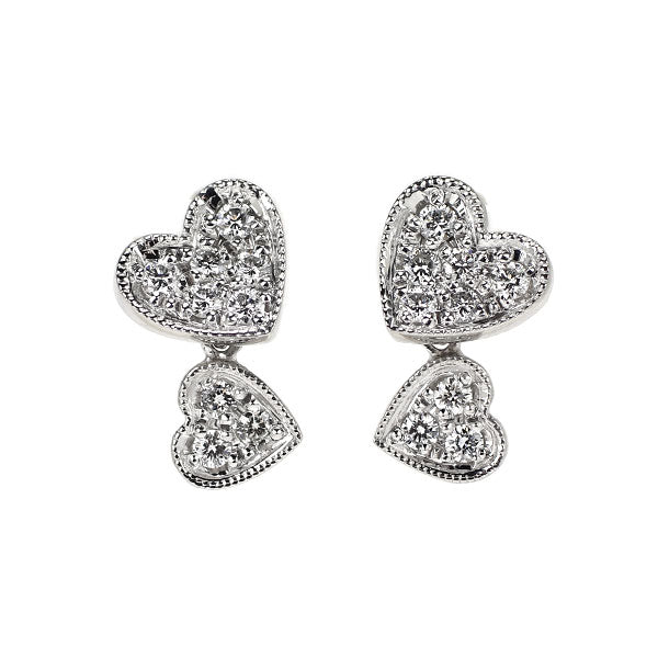 Pt900 ダイヤモンド ピアス 0.26ct ハート