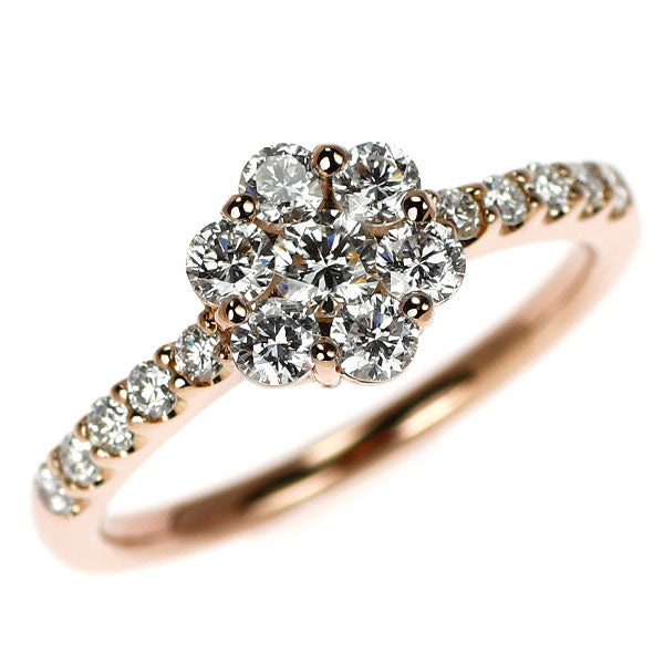 K18PG ダイヤモンド リング 0.70ct フラワー