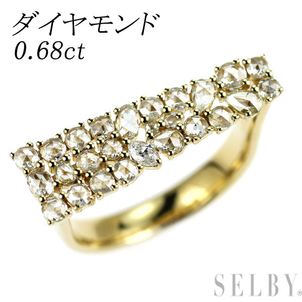 K18YG ローズカット ダイヤモンド リング 0.68ct