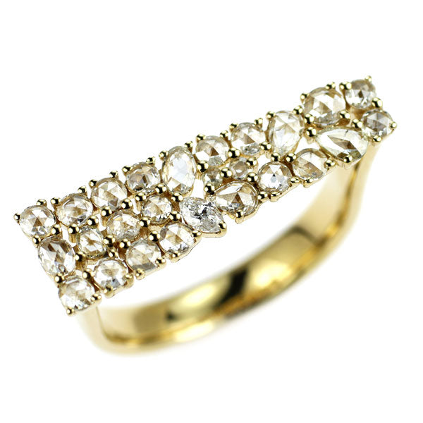 K18YG ローズカット ダイヤモンド リング 0.68ct