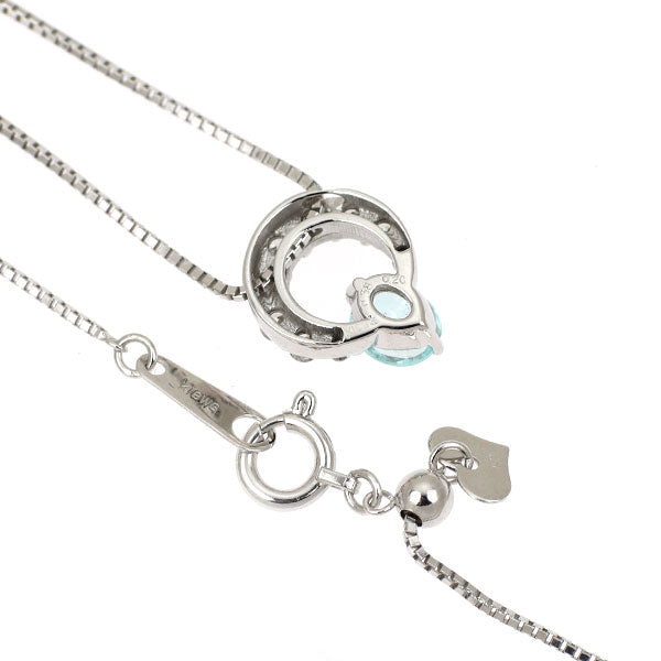 K18WG パライバ トルマリン ダイヤモンド ペンダントネックレス 0.38ct D0.20ct
