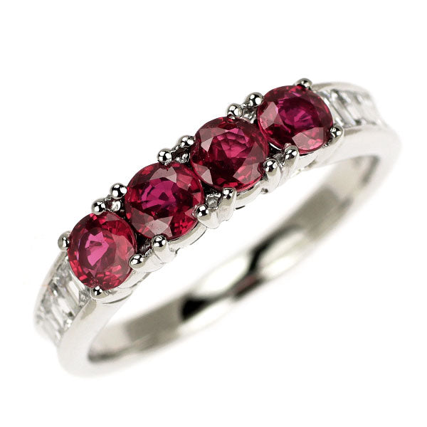 Pt900 Ruby Diamond Ring 0.93ct D0.33ct