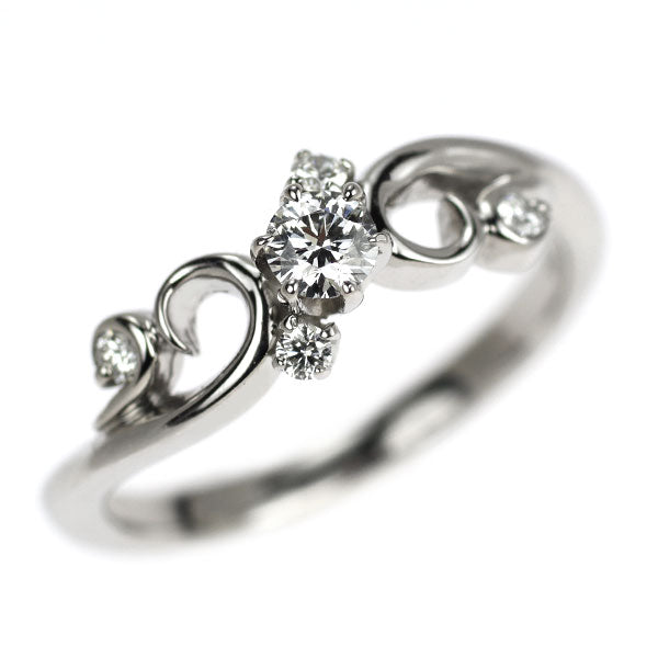Pt900 Diamond Ring 0.117ct D0.06ct