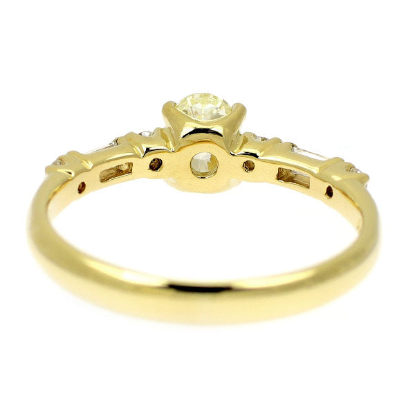K18YG オーバル ダイヤモンド  リング 0.55ct D0.19ct