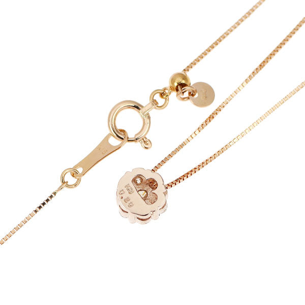 K18PG Diamond Pendant Necklace 0.20ct Flower